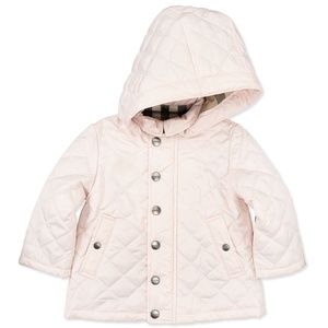 Burberry Girls' Jerry Hooded Quilted Jacket, Pink